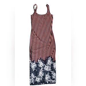 Asos Stripped Floral Tank Dress Size 4